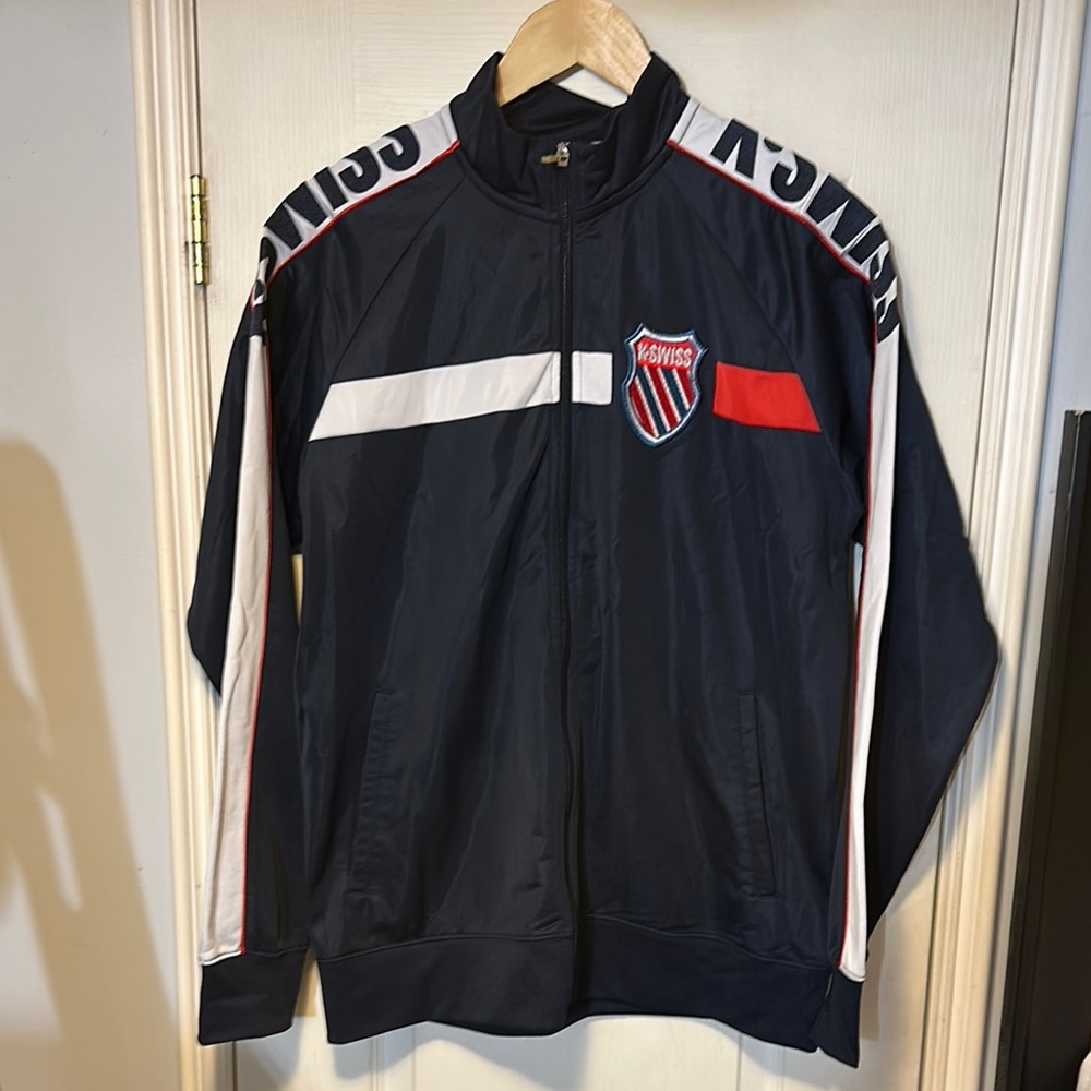 Men’s K-Swiss Navy Track Jacket Size Medium NWOT